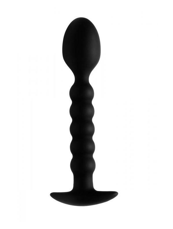 Черный ребристый стимулятор простаты Sojourn Slim Ribbed Prostate Stimulator - 12,1 см.