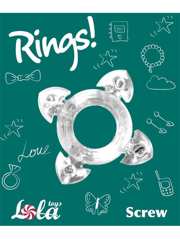 Прозрачное эрекционное кольцо Rings Screw