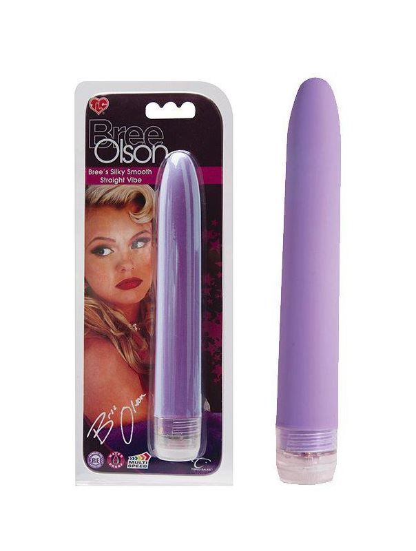 Фиолетовый шелковистый вибратор Brees Silky Smooth Straight Vibe - 17 см.