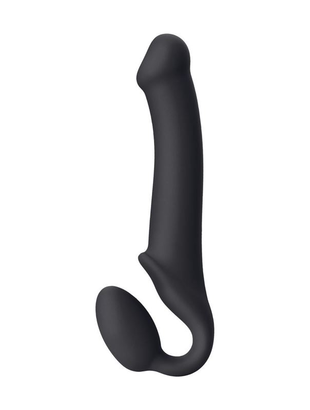 Черный безремневой страпон Silicone Bendable Strap-On L