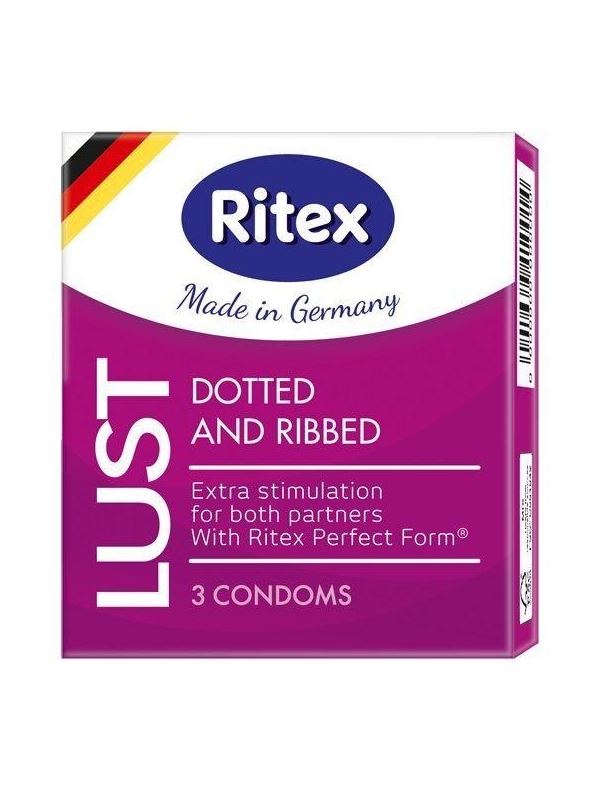 Рифленые презервативы RITEX LUST с пупырышками (3 шт)
