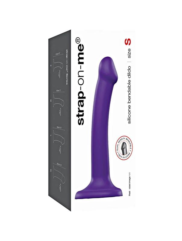 Фиолетовый фаллоимитатор-насадка Strap-On-Me Dildo Dual Density - размер S (17 см)