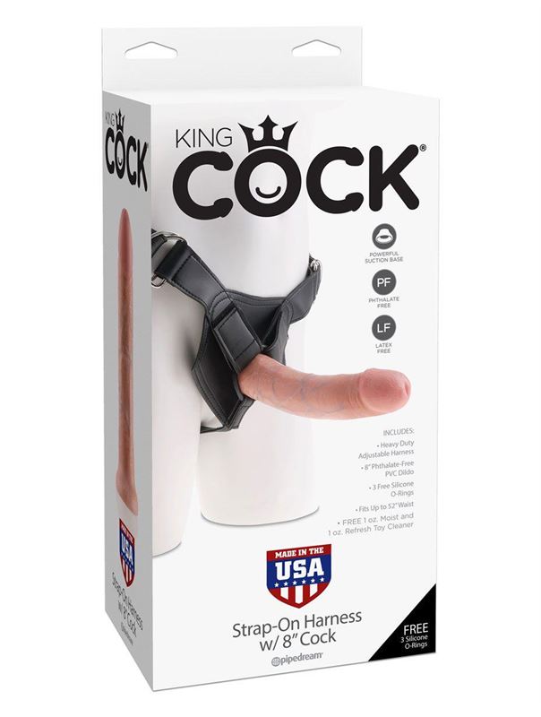 Телесный страпон на трусиках Strap-on Harness Cock - 20,3 см.