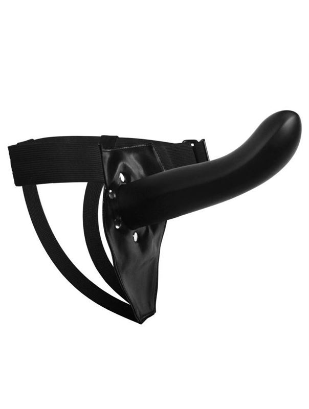 Чёрный полый страпон Vixen G-Spot Hollow Strap On Harness - 17,8 см.