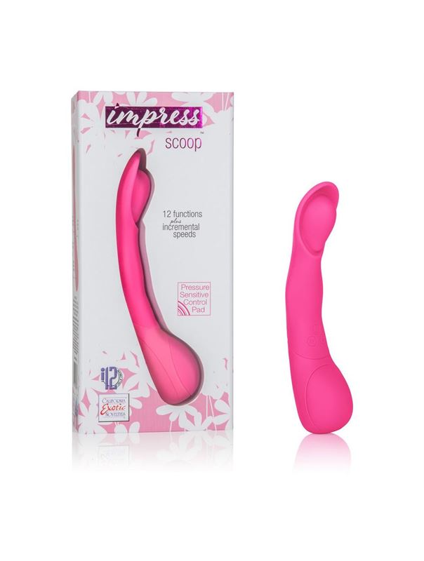 Розовый вибромассажер Impress Scoop - 12 см.