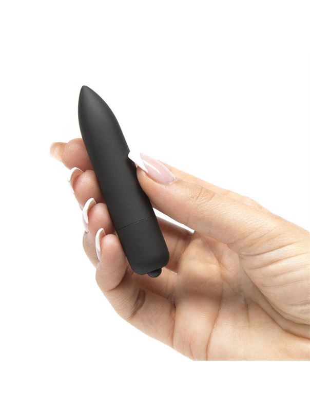 Черная вибропуля X-Basic Long Bullet 10 speeds (9 см)