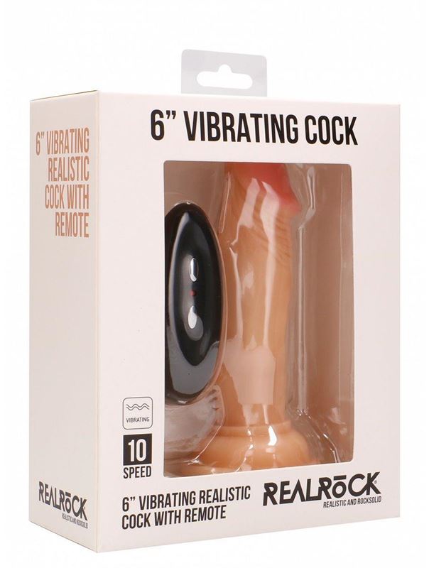 Телесный вибратор реалистик Vibrating Realistic Cock 6" (15 см)