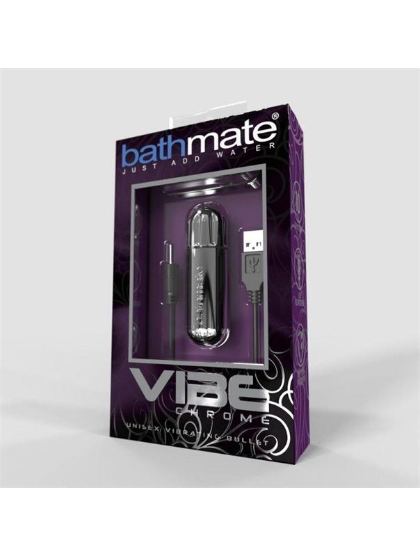 Серебристая перезаряжаемая вибропуля Bathmate - Vibrating Bullet Vibe Chrome