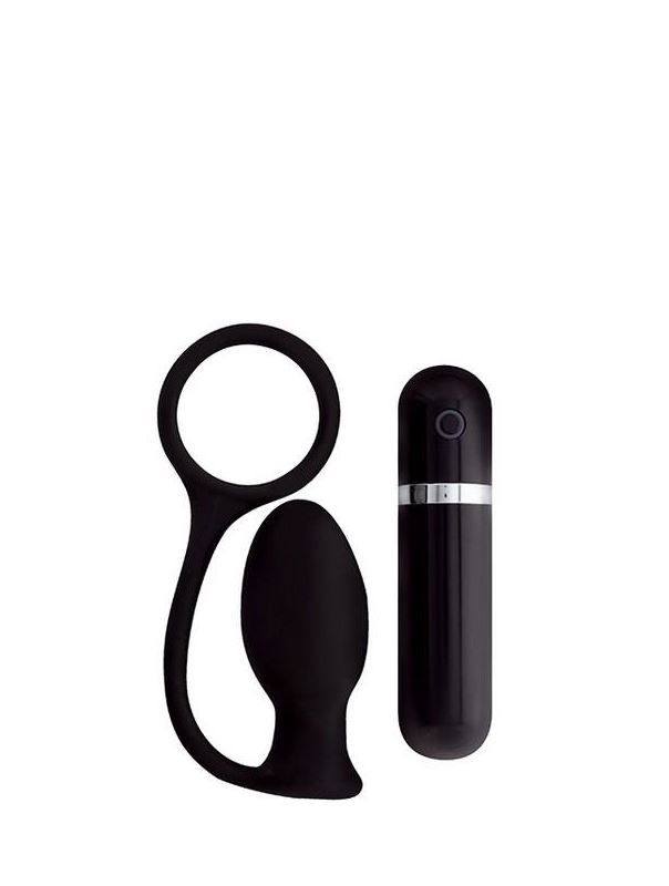 Чёрная анальная вибровтулка MENZSTUFF ASS CORK SMALL (7,5 см)