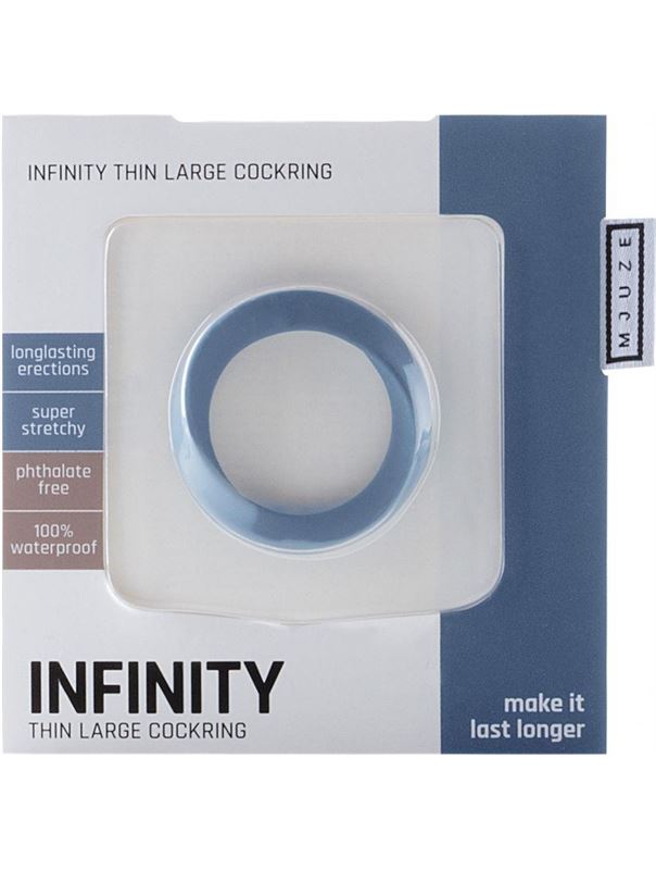 Синее эрекционное кольцо Infinity Thin Large