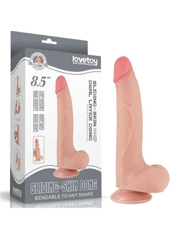Телесный фаллоимитатор 8.5" Sliding Skin Dual Layer Dong (20 см)