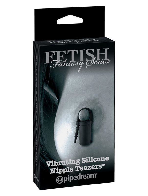 Чёрные виброзажимы на соски VIBRATING SILICONE NIPPLE TEAZERS