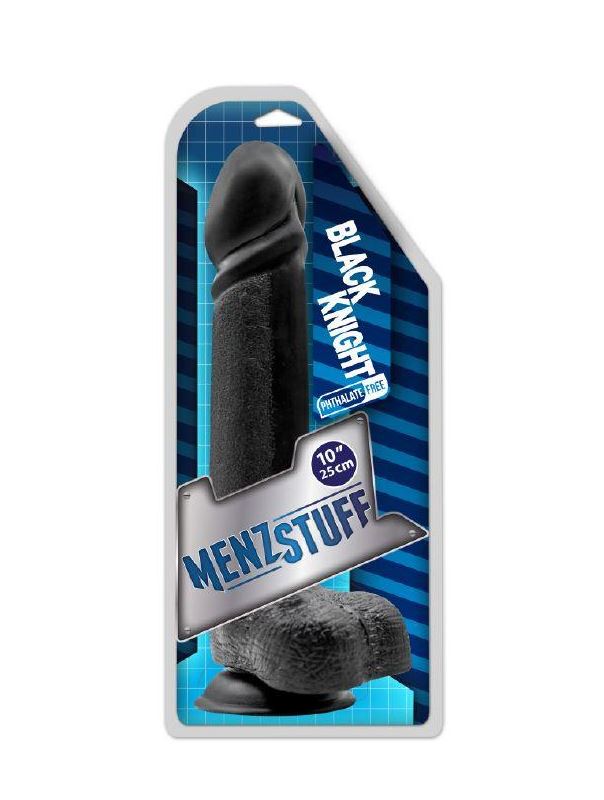 Чёрный анальный фаллоимитатор MENZSTUFF BLACK KNIGHT 10INCH BUTT PLUG - 25 см.