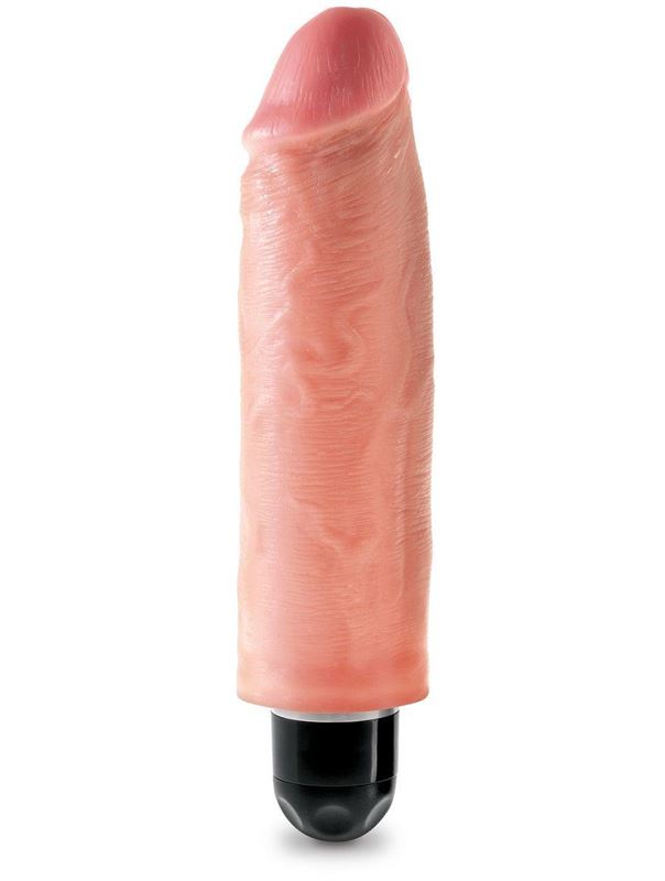 Телесный вибратор-реалистик 6 Vibrating Stiffy - 17,8 см.