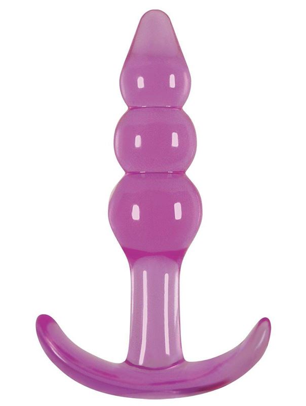 Фиолетовая анальная пробка Jelly Rancher T-Plug Ripple Purple - 10,9 см.