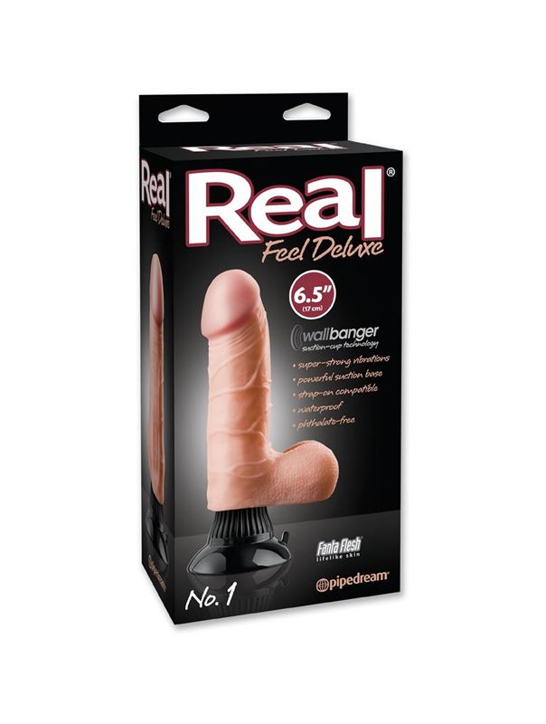 Вибратор телесного цвета с мошонкой Real Feel Deluxe №1 (22 см)