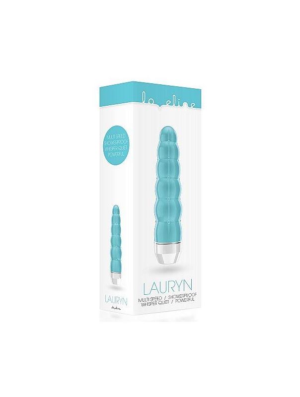 Бирюзовый фигурный вибратор Lauryn - 15 см.