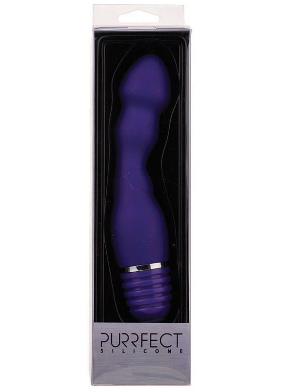 Фиолетовый анальный вибромассажер PURRFECT SILICONE ANAL VIBE (15 см)