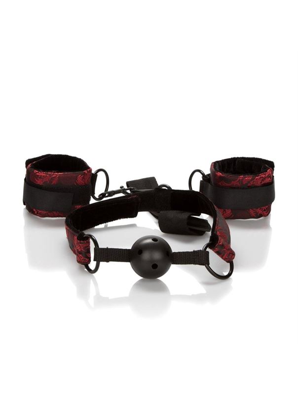 Кляп с наручниками Breathable Ball Gag With Cuffs