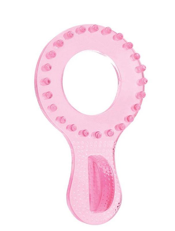 Розовое эрекционное кольцо SYNERGY CLIT BUMPER LOVE RING PINK