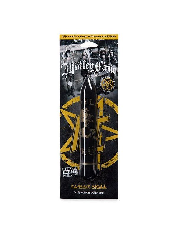 Чёрный классический вибратор Motley Crue Classic Skull (18,4 см)