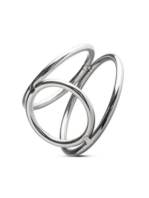 Серебристое эрекционное кольцо Sinner Metal Cock and Ballring Size M