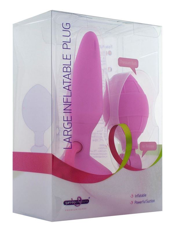 Розовый анальный расширитель LARGE INFLATABLE PLUG - 15 см.