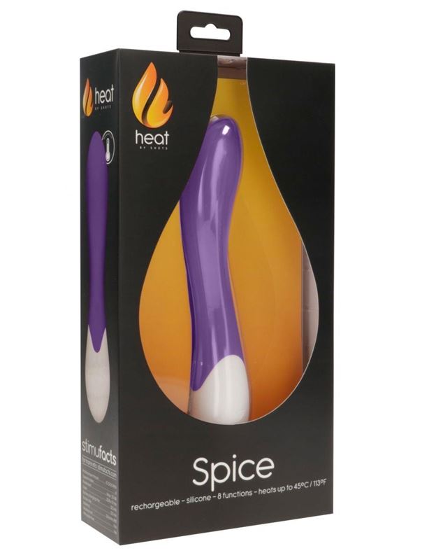 Фиолетовый вибратор G Spice с функцией нагрева (20,8 см)