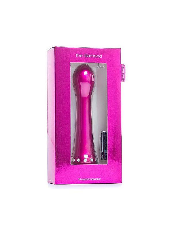 Вибратор с кристаллами The Diamond Pink - 16,5 см.