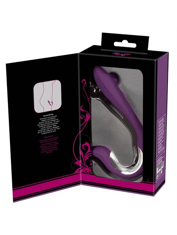 Перезаряжаемый вибратор Javida Vibe with Clit Stimulator с клиторальным стимулятором (18,5 см)