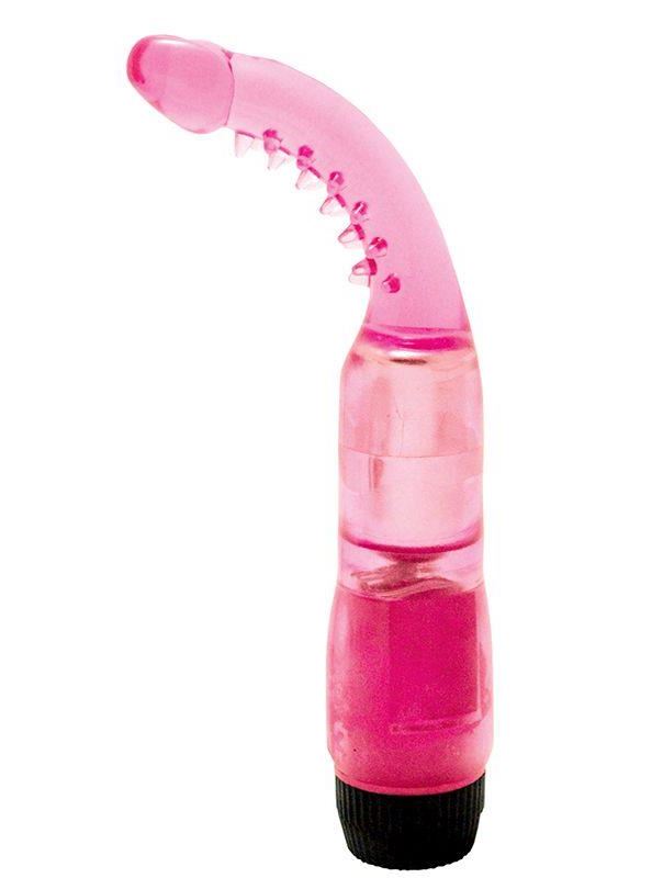 Розовый вибромассажер-стимулятор G-spot - 19 см.