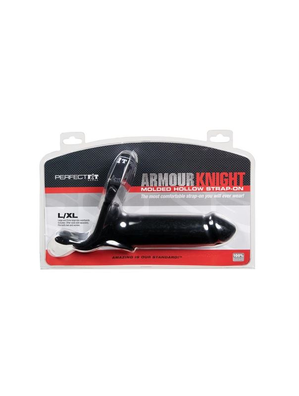 Чёрный фаллопротез Perfect Fit Armour Knight XL размера L/XL - 17,8 см.