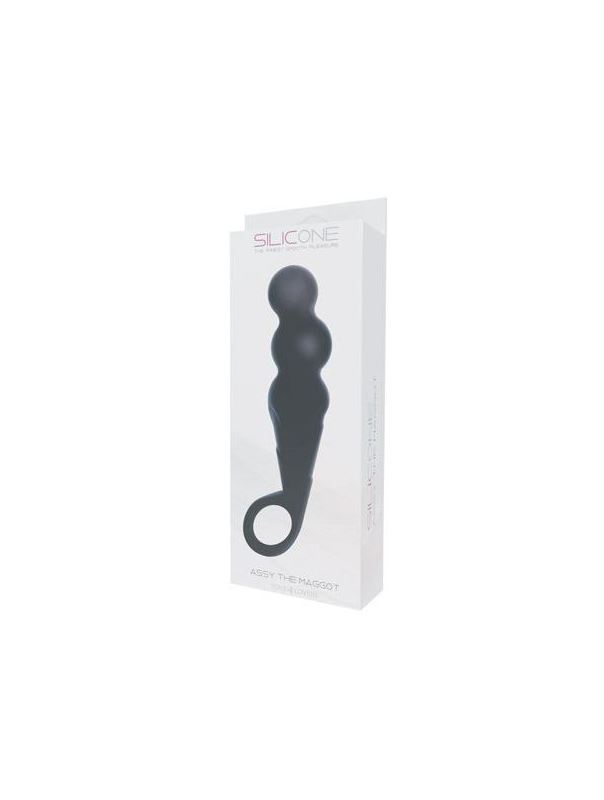 Чёрный анальный стимулятор ASSY THE MAGGOT SILICONE - 14,5 см.