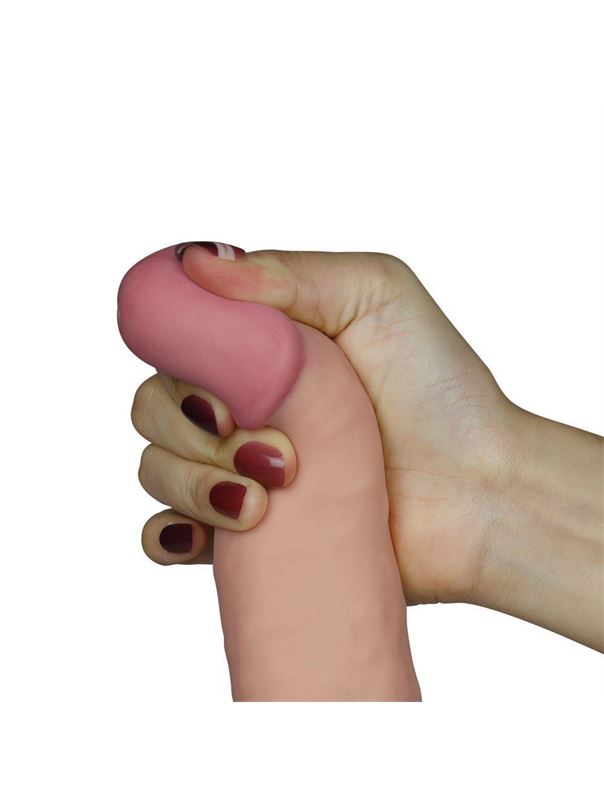 Телесный вибратор Ultra Soft Dude 8.8 с пультом управления (20 см)