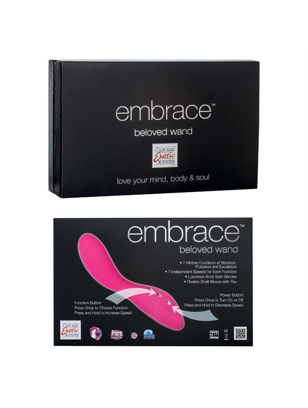 Розовый вибратор EMBRACE BELOVED WAND - 20 см.