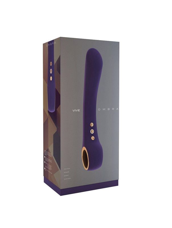 Фиолетовый вибратор Ombra - 21,5 см.
