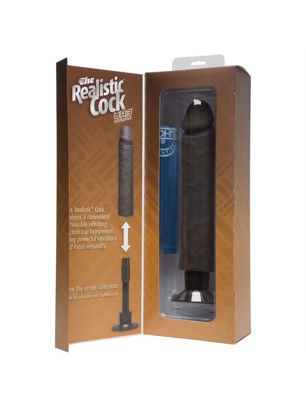 Коричневый вибратор The Realistic Cock - 10" ULTRASKYN Without Balls (29,2 см)