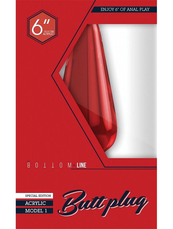 Красный анальный стимулятор Bottom Line 6 Model 1 Acrylic Red - 15,5 см.