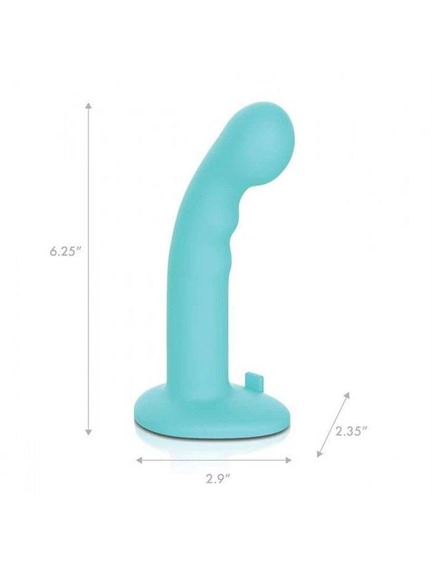Голубая изогнутая насадка 6" Remote Control Ripple P-Spot G-Spot на черных трусиках (16 см)