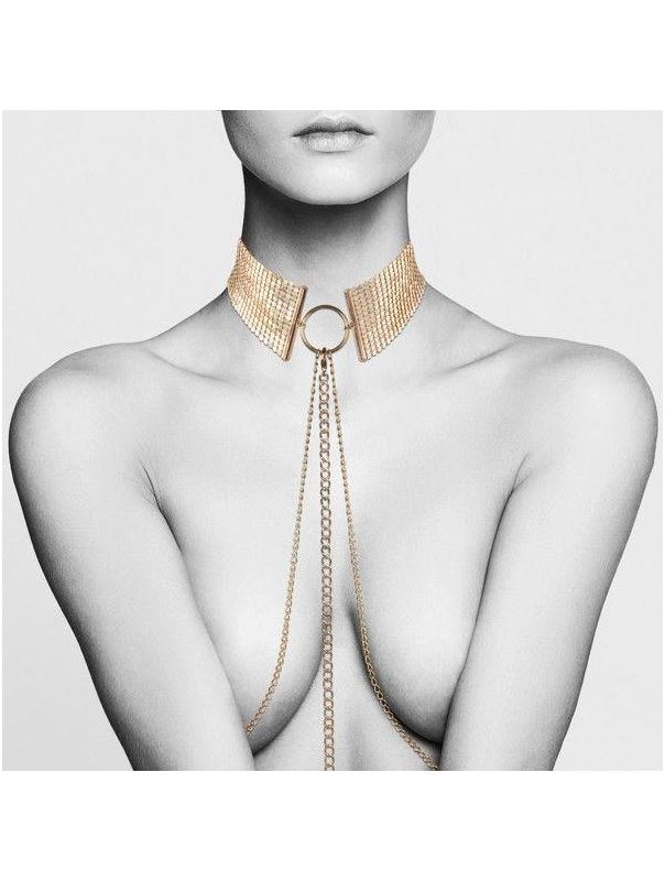 Золотистый ошейник с цепочками Desir Metallique Collar