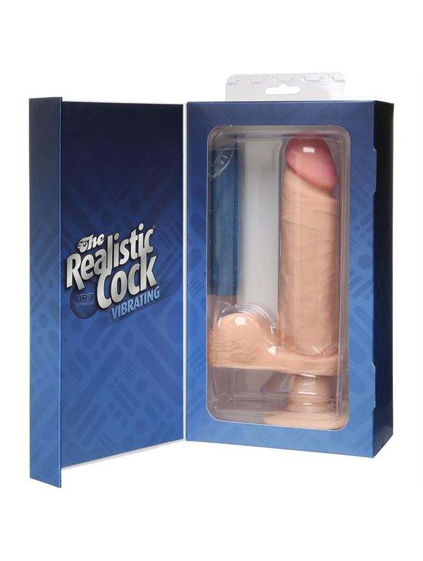 Вибромассажер-реалистик на присоске The Realistic Cock ULTRASKYN Vibrating 8”- 23,5 см.