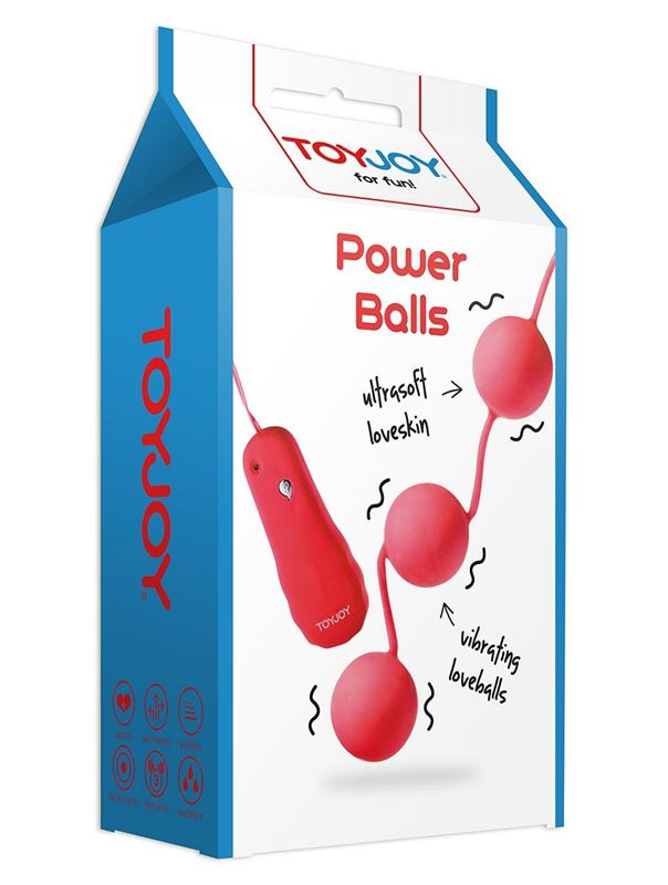 Красные вагинальные шарики с вибрацией POWER BALLS 