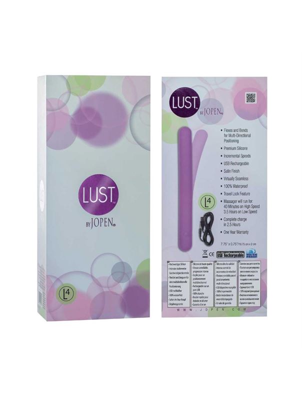 Тонкий фиолетовый вибратор Lust by JOPEN L4