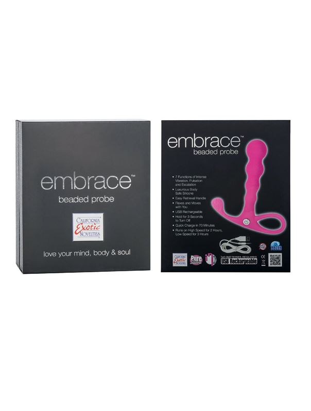 Анальный вибромассажер EMBRACE BEADED PROBE PINK