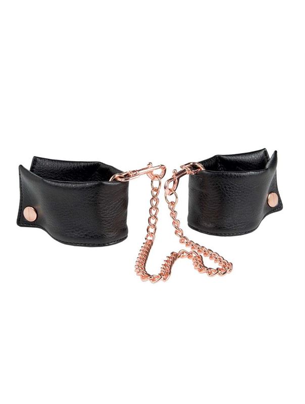 Черные мягкие наручники Entice French Cuffs с цепью