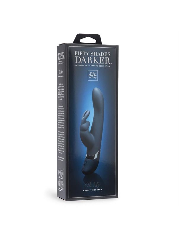 Тёмно-синий вибратор DARKER OH MY RABBIT VIBRATOR - 25,4 см.