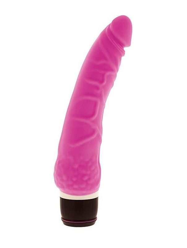 Розовый вибратор-реалистик с венками PURRFECT SILICONE CLASSIC 7.1INCH PINK - 18 см.