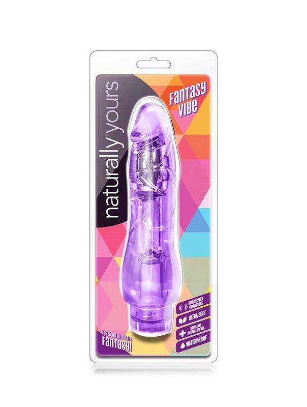 Фиолетовый вибратор реалистик Fantasy Vibe (22,8 см)