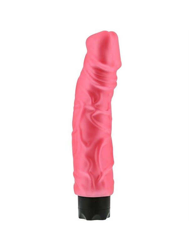 Розовый вибратор-реалистик с богатым рельефом поверхности PEARL SHINE 9 VIBRATOR - 22,8 см.