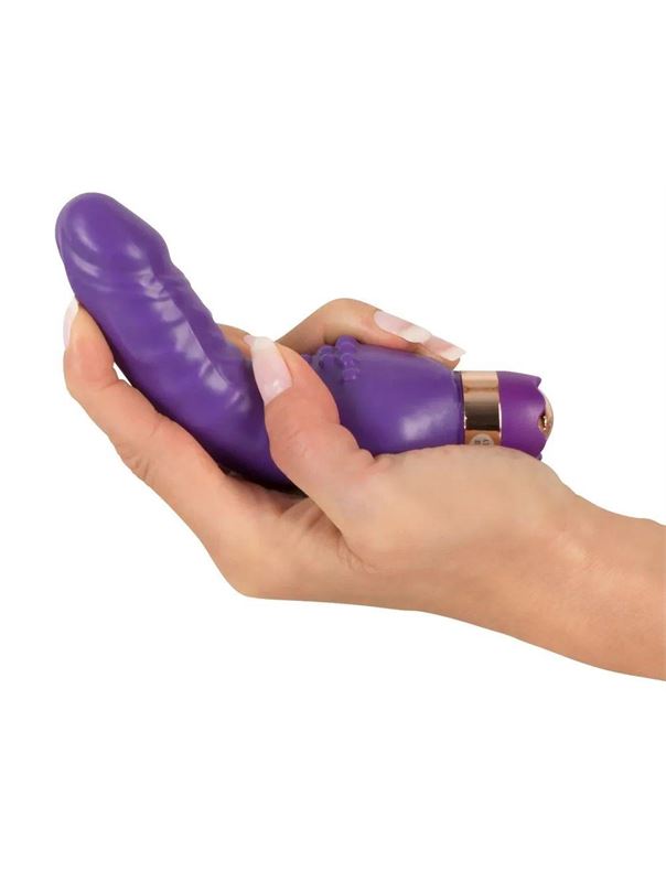 Фиолетовый вибратор Minivibrator с шипиками (16 см)
